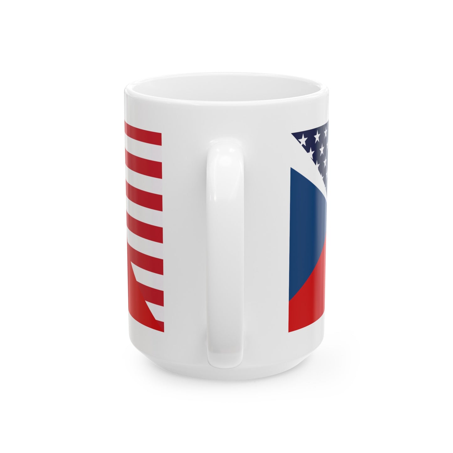 Czech Republic American Flag Czechia USA  Ceramic Mug 11oz, 15oz Cup