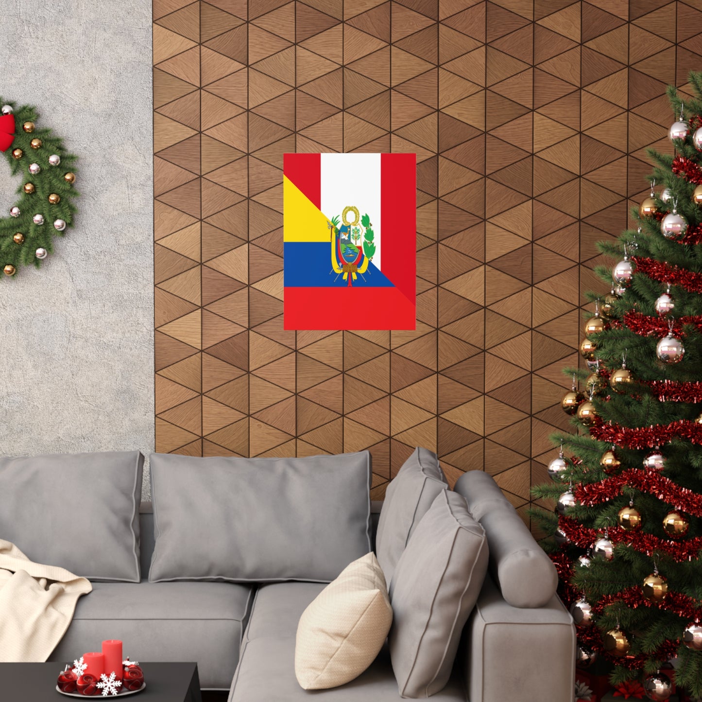 Peru Ecuador Flag Peruvian Ecuadorian Premium Matte Poster