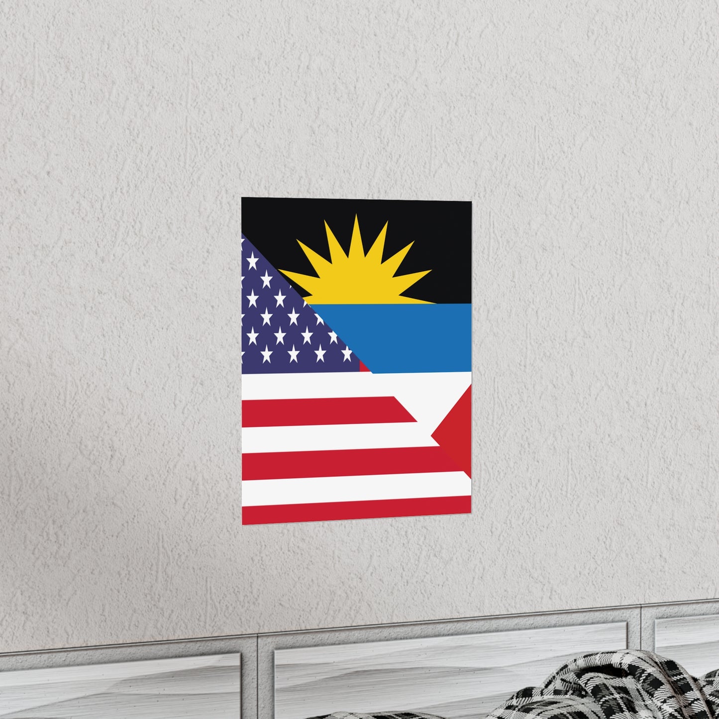 Antigua and Barbuda American Flag Antiguan USA Premium Matte Poster