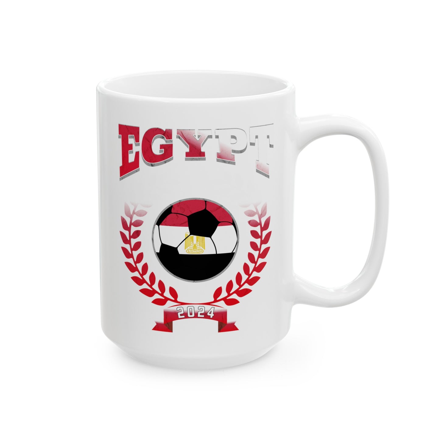 Egypt 2024 Soccer Football Championship Games Egyptian Team Ceramic Mug 11oz, 15oz Cup