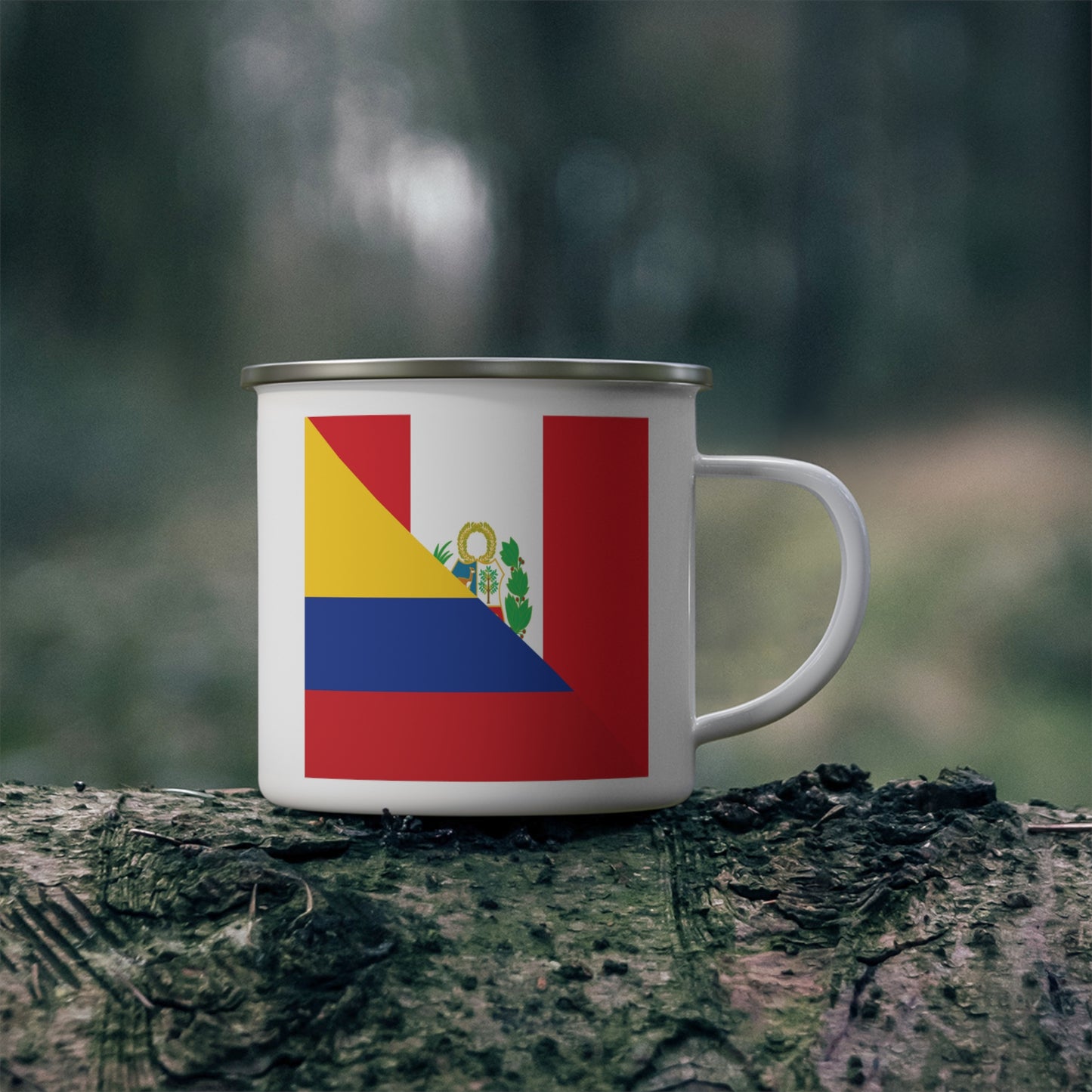 Peru Colombia Flag Peruvian Colombian 12oz Enamel Mug