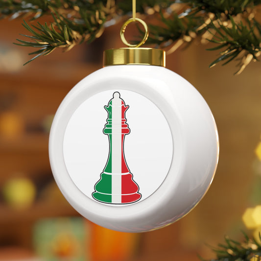 Italian Queen Flag Chess Piece Italy Christmas Tree Ball Ornament