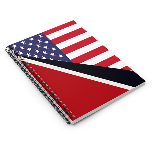 Trinidad American Flag Trini USA Spiral Notebook - Ruled Line