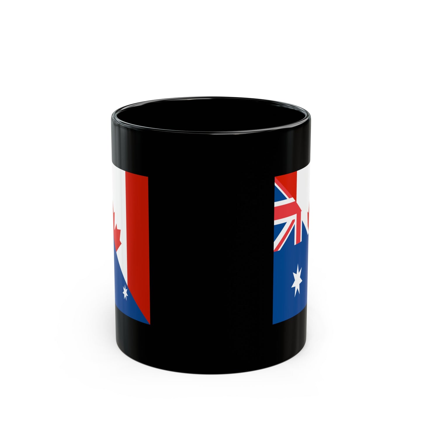 Australian Canadian Flag Half Australia Canada Black Mug (11oz, 15oz)