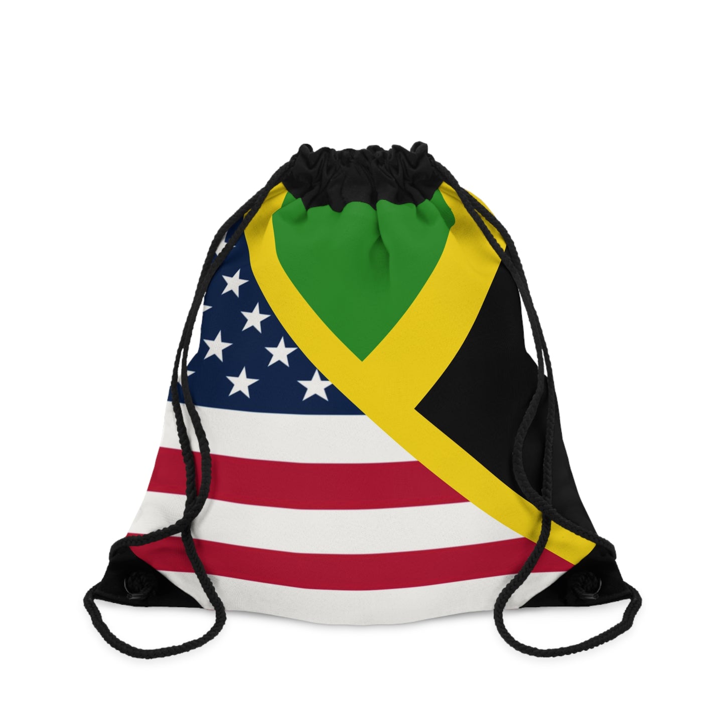 Jamaican American Flag Jamaica USA Drawstring Bag