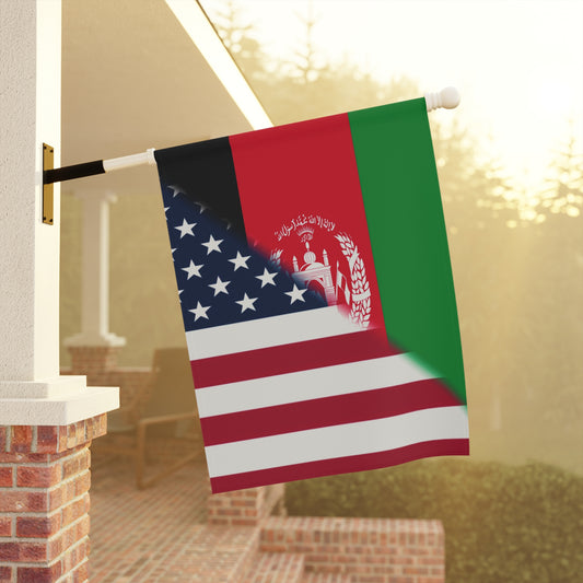 Afghan USA Flag Afghanistan American Garden & House Banner