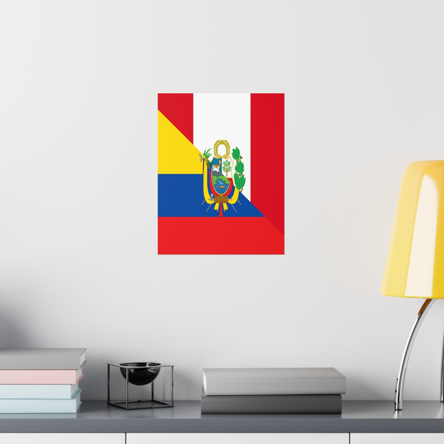 Peru Ecuador Flag Peruvian Ecuadorian Premium Matte Poster