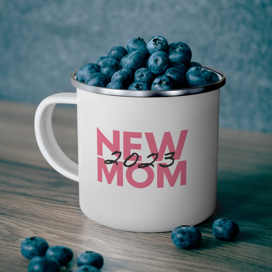 New Mom 2023 First Time Mother 2 12oz Enamel Mug