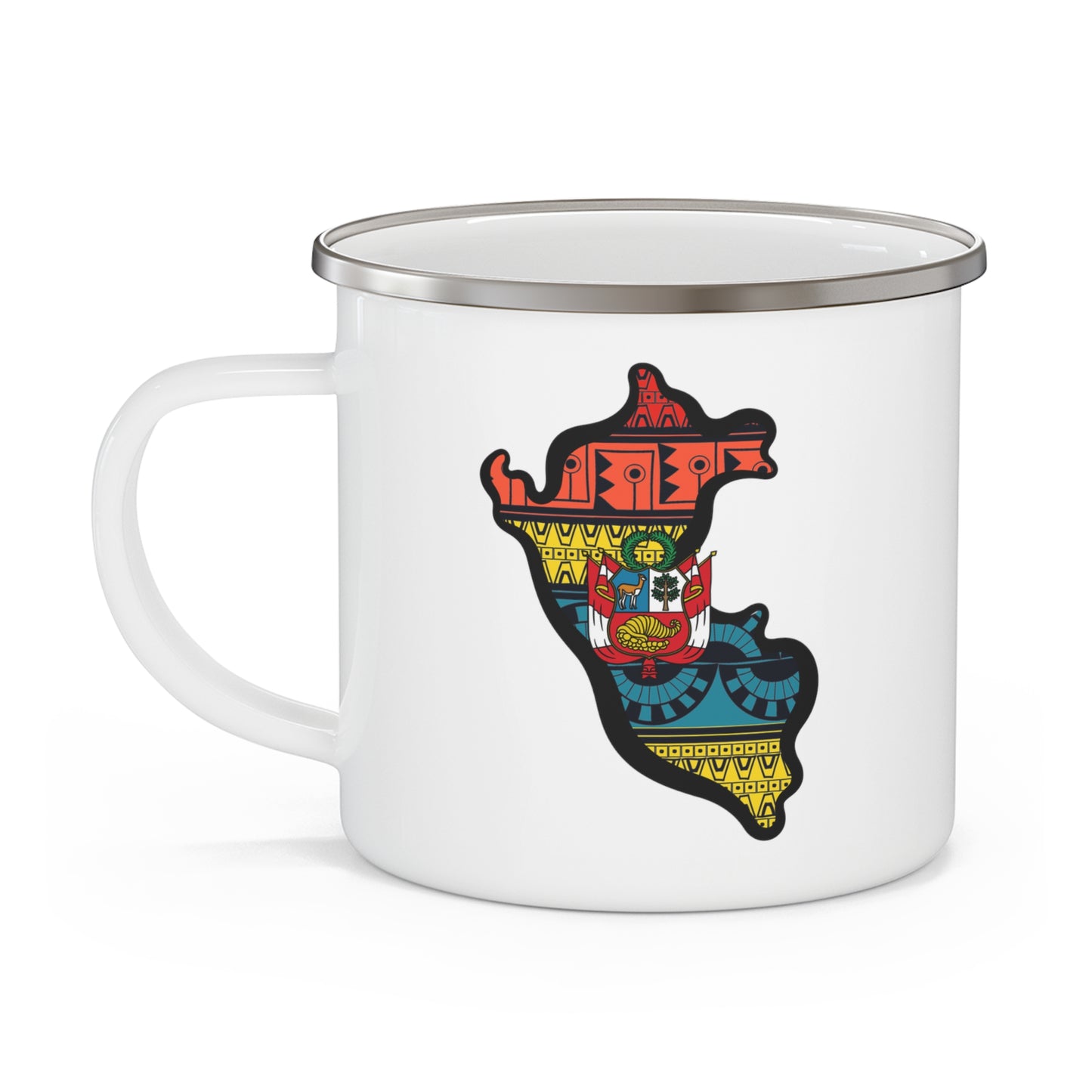 Peru Tribal Coat of Arms Peruvian 12oz Enamel Mug