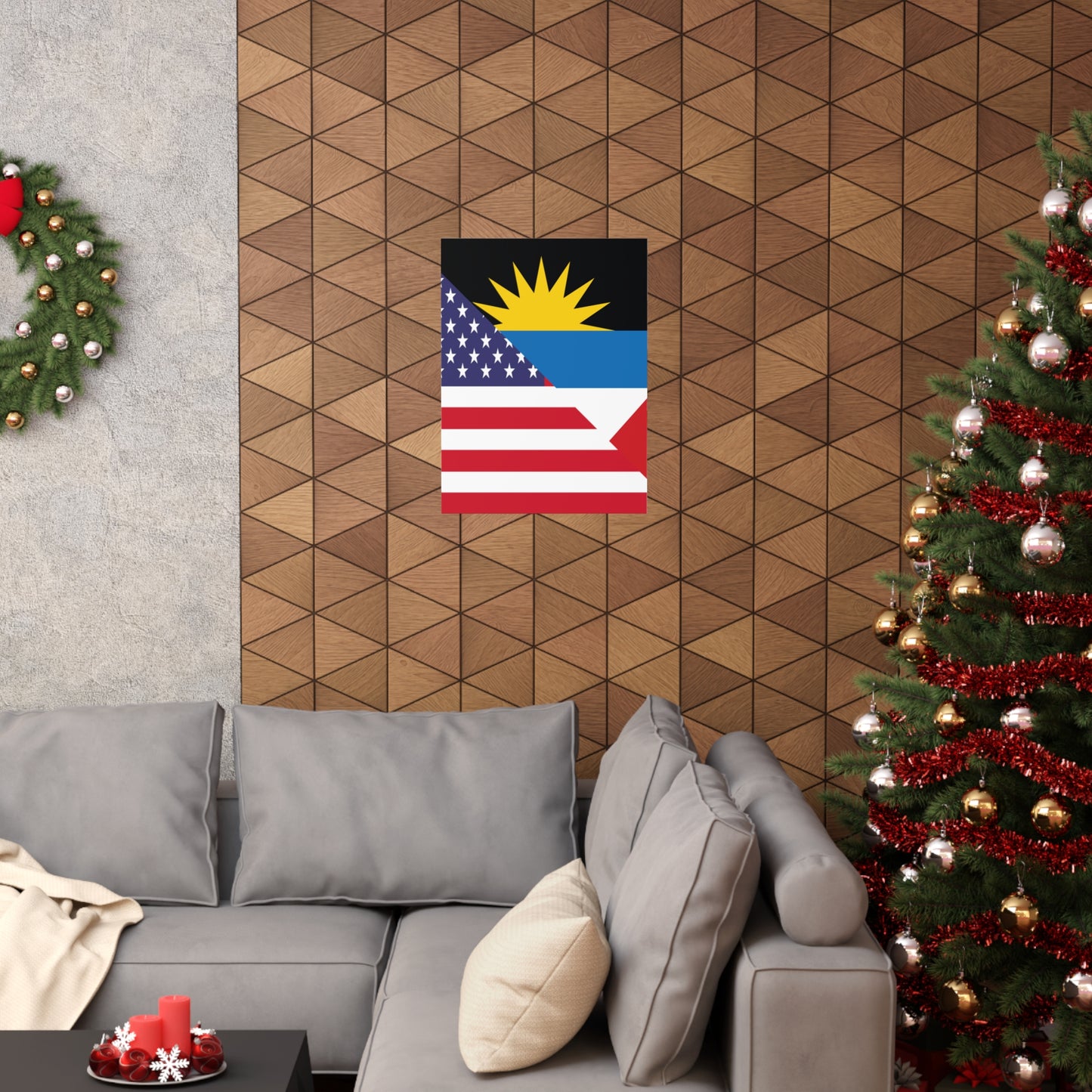 Antigua and Barbuda American Flag Antiguan USA Premium Matte Poster