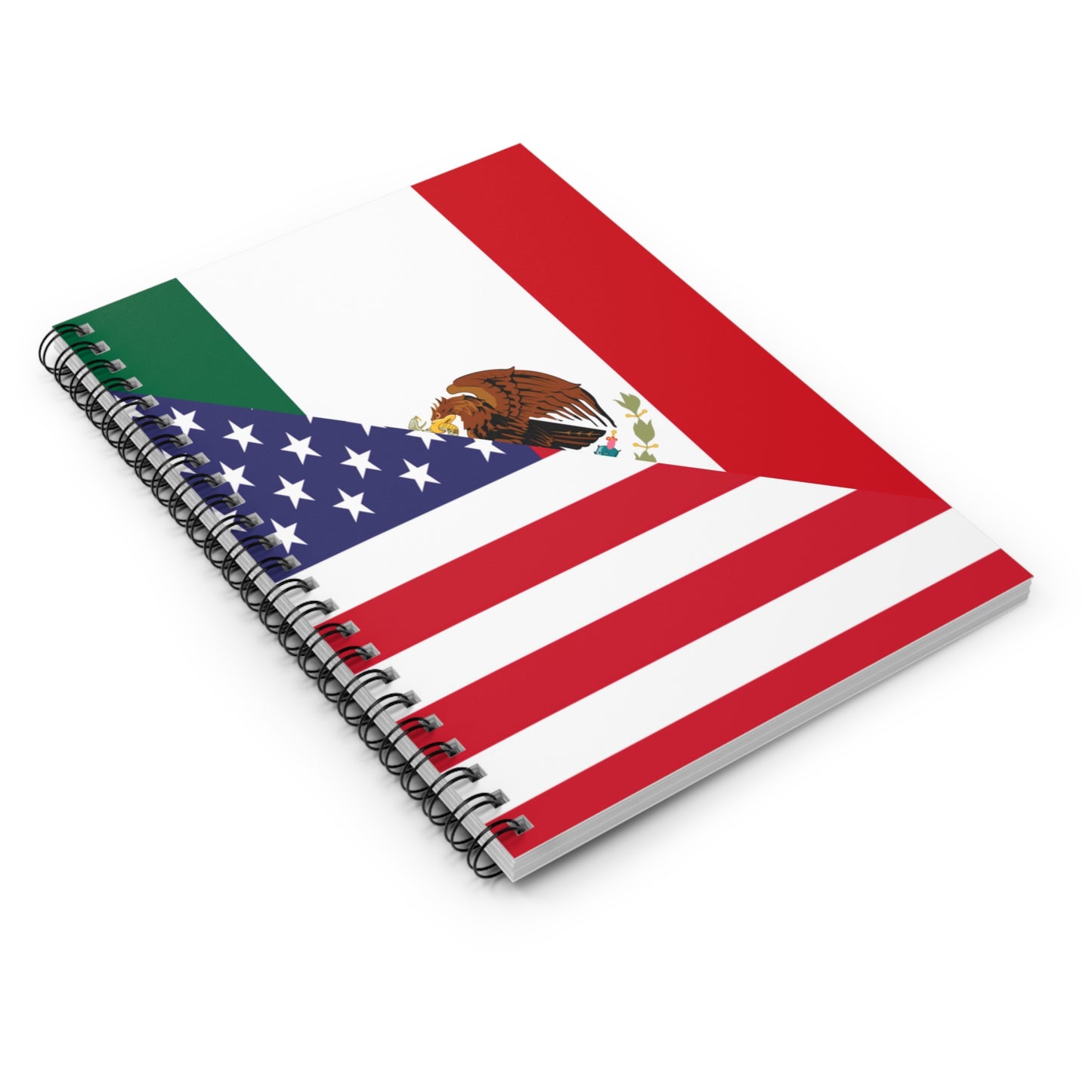 Mexican American Flag Spiral Notebook - Ruled Line