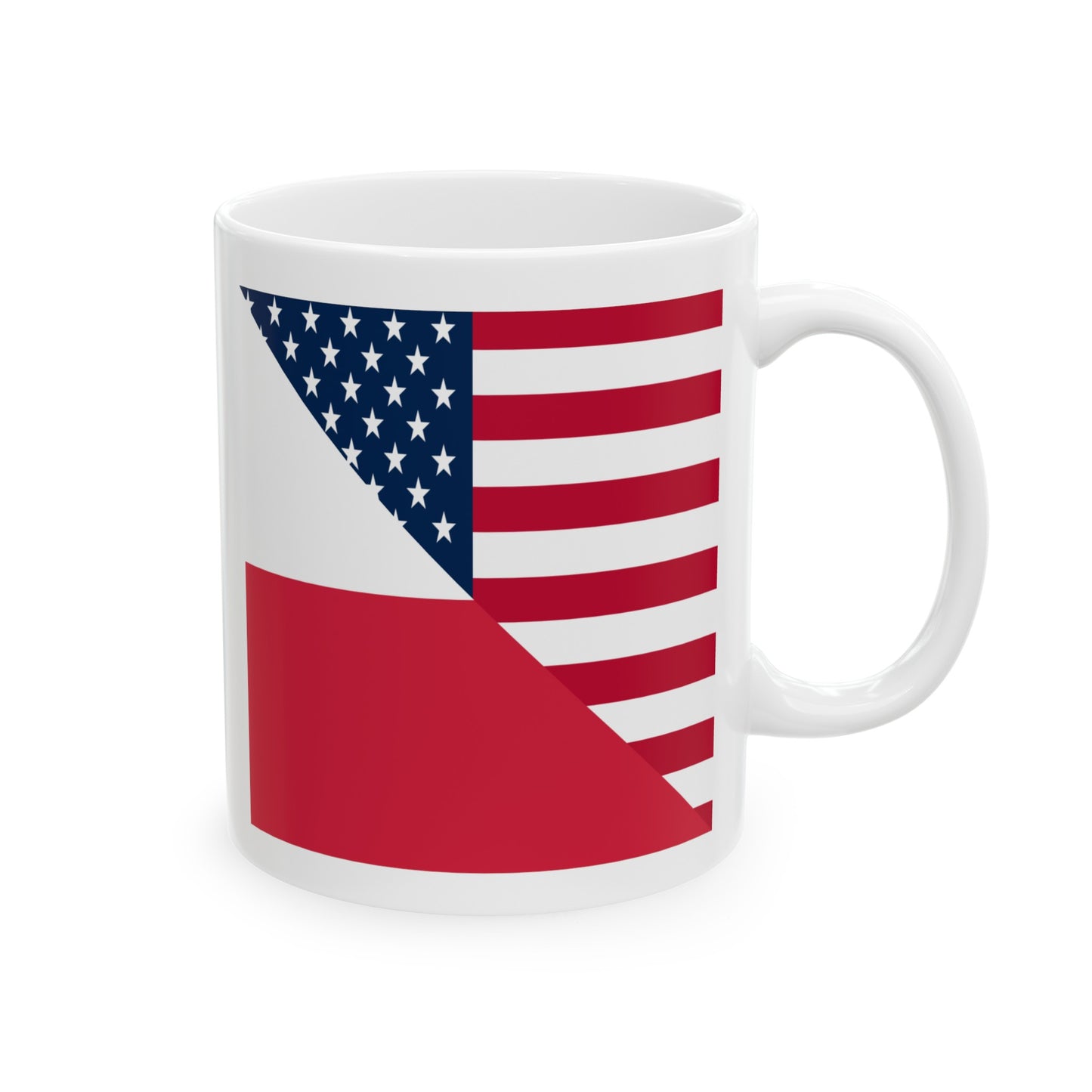 Polish American Flag Half Poland USA Ceramic Mug 11oz, 15oz Cup