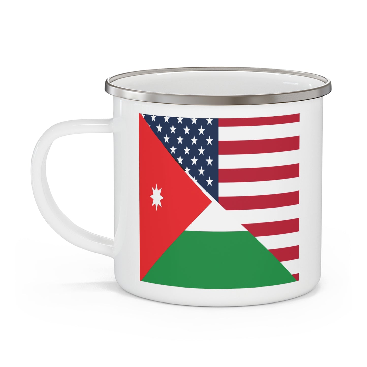 Jordan American Flag Half Jordanian USA 12oz Enamel Mug