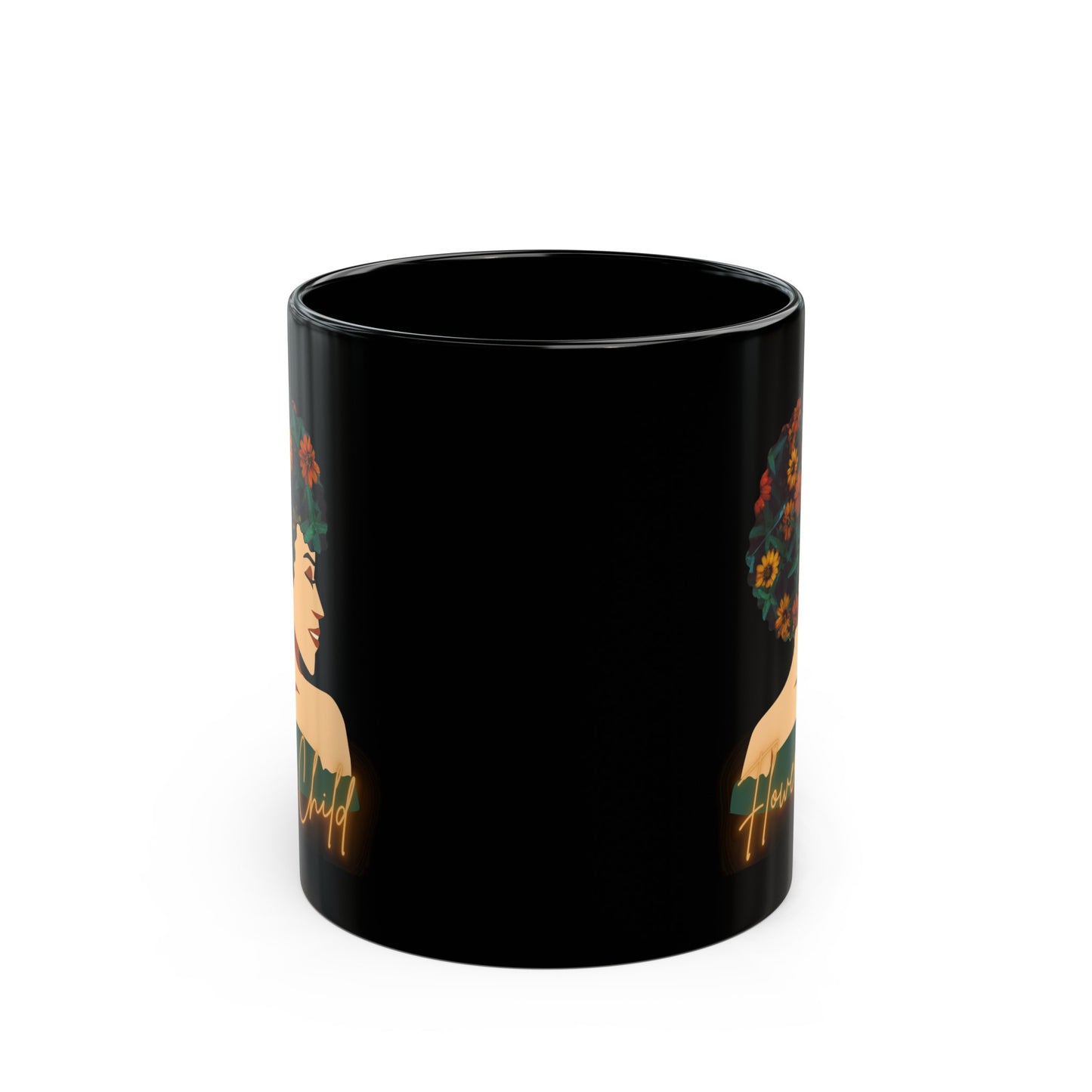 Flower Child White Black Mug (11oz, 15oz)