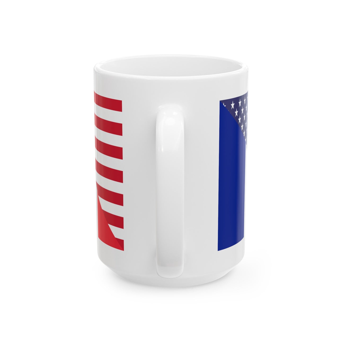 French American Flag France USA Ceramic Mug 11oz, 15oz Cup