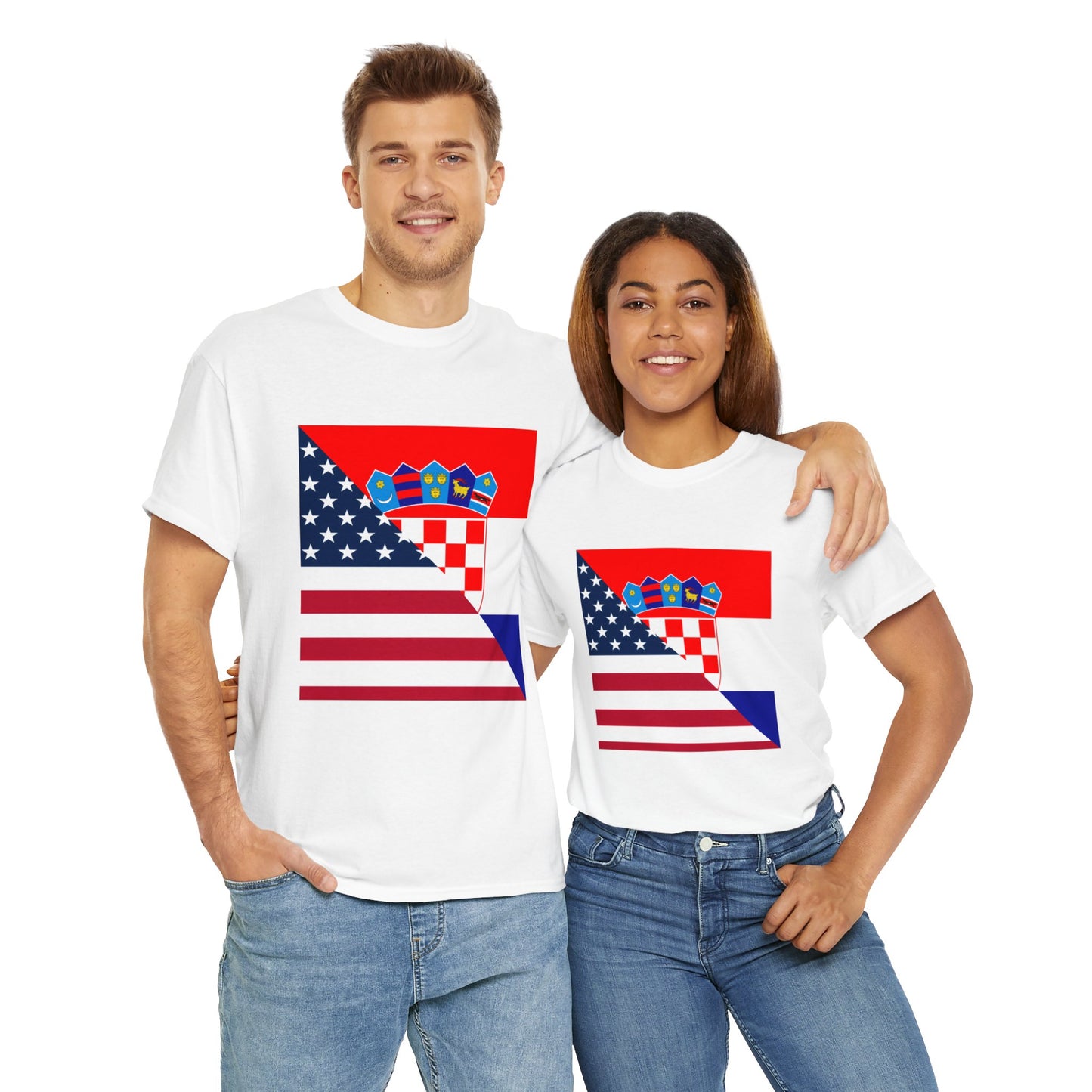 Croatian American Flag T-Shirt | Unisex Croatia USA Tee