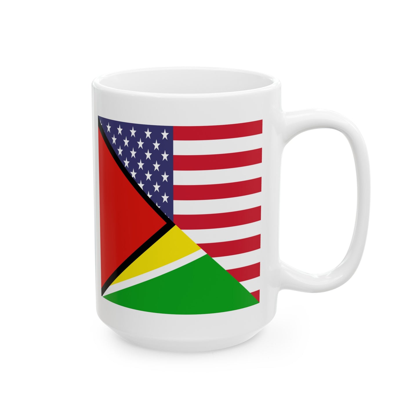 Guyana American Flag Half Guyanese USA Ceramic Mug 11oz, 15oz Cup