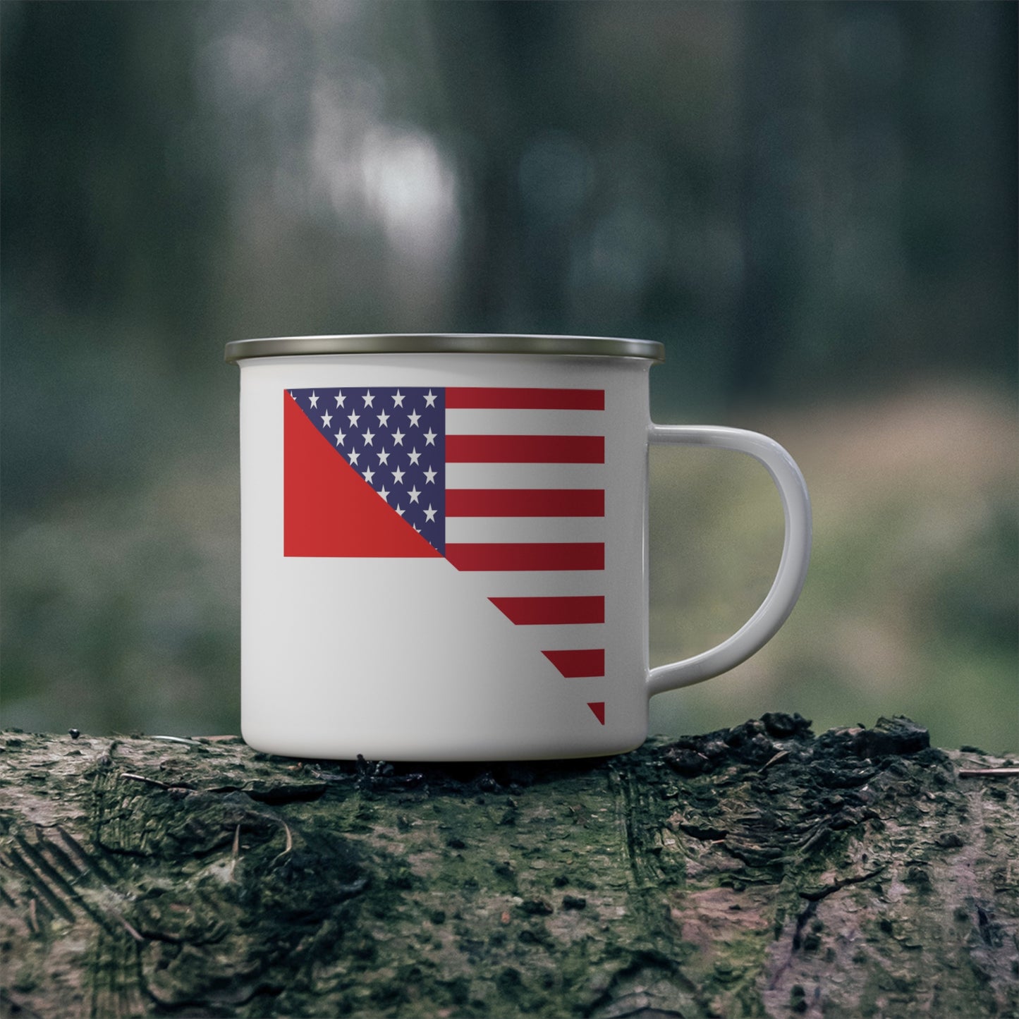 Indonesian American Flag Indonesia USA 12oz Enamel Mug