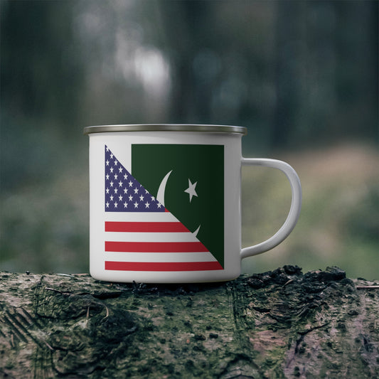 Pakistani American Flag Pakistan USA 12oz Enamel Mug