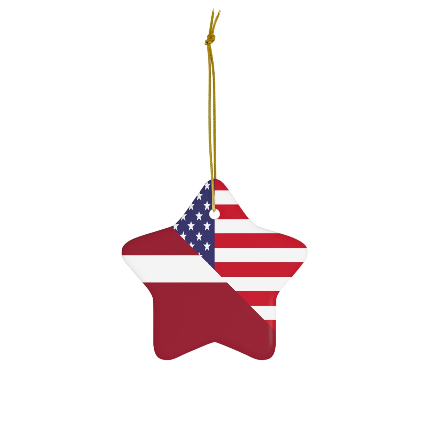 Latvian American Flag Latvia USA Ceramic Ornament | Christmas Tree Ornaments