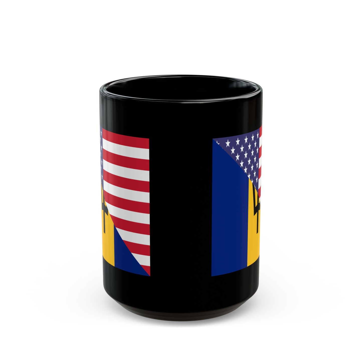 Bajan American Flag Barbados USA Black Mug (11oz, 15oz)