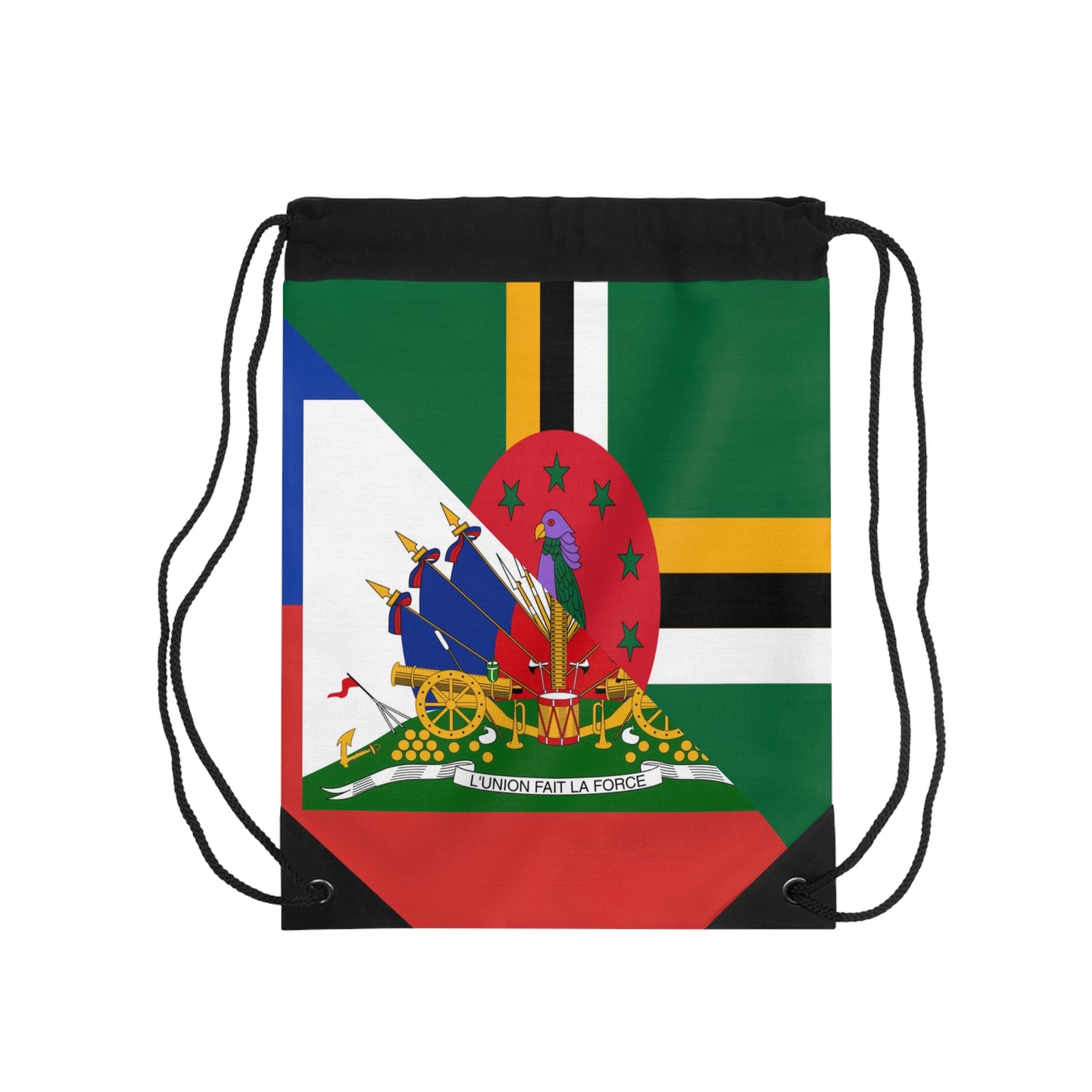 Dominica Haiti Flag Dominican Haitian Drawstring Bag