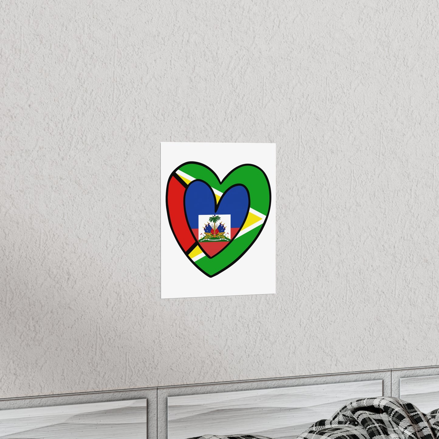 Guyanese Haitian Flag Inner Heart Guyana Haiti  Premium Matte Poster