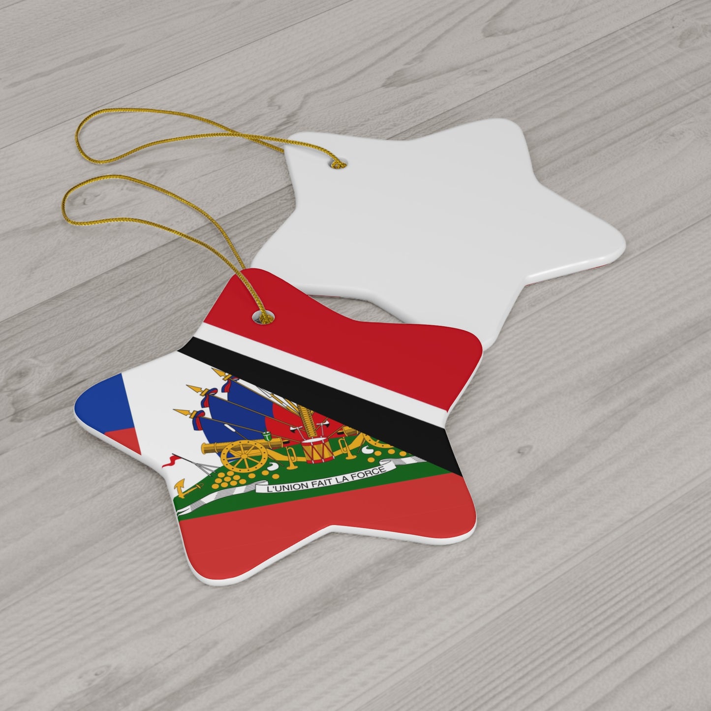 Haitian Trinidad and Tobago Flag Haitian Trini Ceramic Ornament | Christmas Tree Ornaments