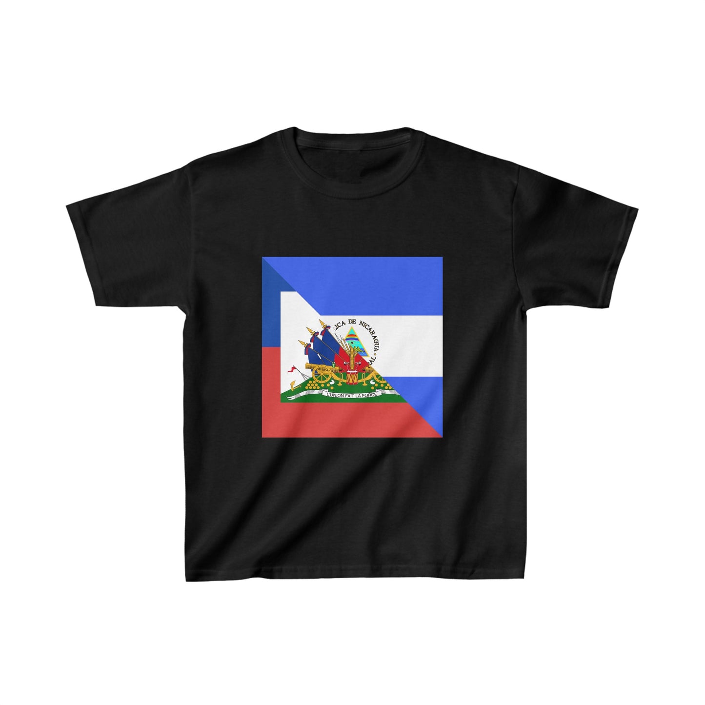 Kids Haiti Nicaragua Flag | Half Haitian Nicaraguan T-Shirt | Unisex Tee Shirt