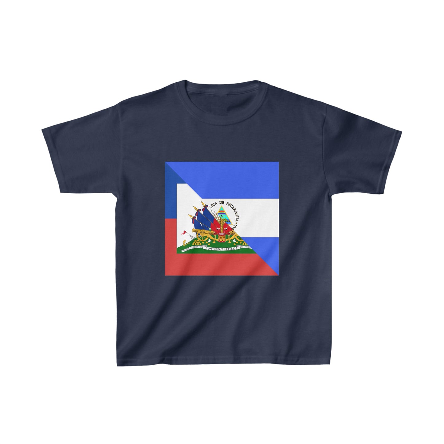 Kids Haiti Nicaragua Flag | Half Haitian Nicaraguan T-Shirt | Unisex Tee Shirt