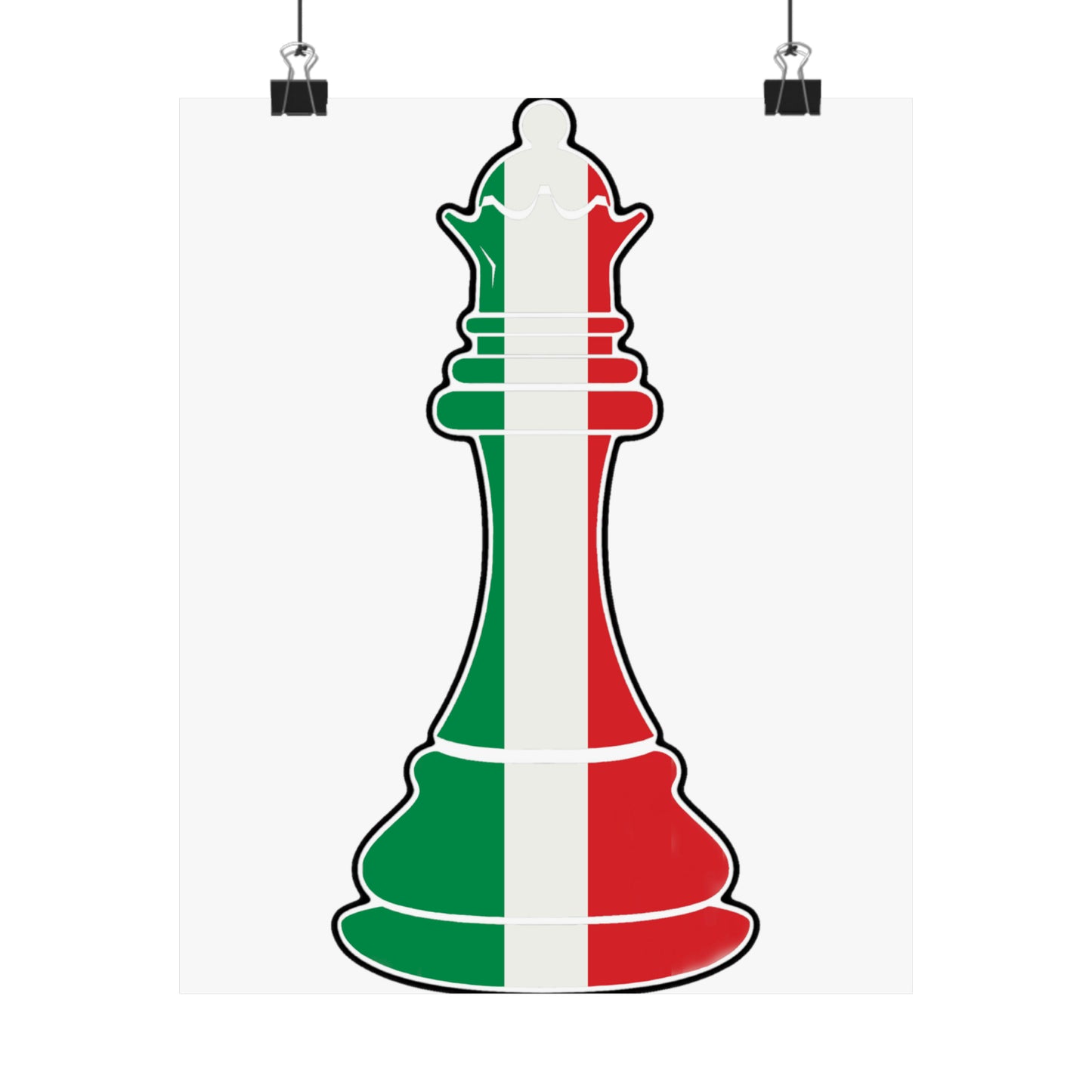 Italian Queen Flag Chess Piece Italy Premium Matte Poster