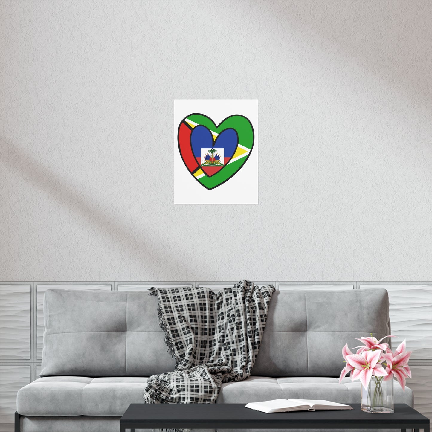 Guyanese Haitian Flag Inner Heart Guyana Haiti  Premium Matte Poster