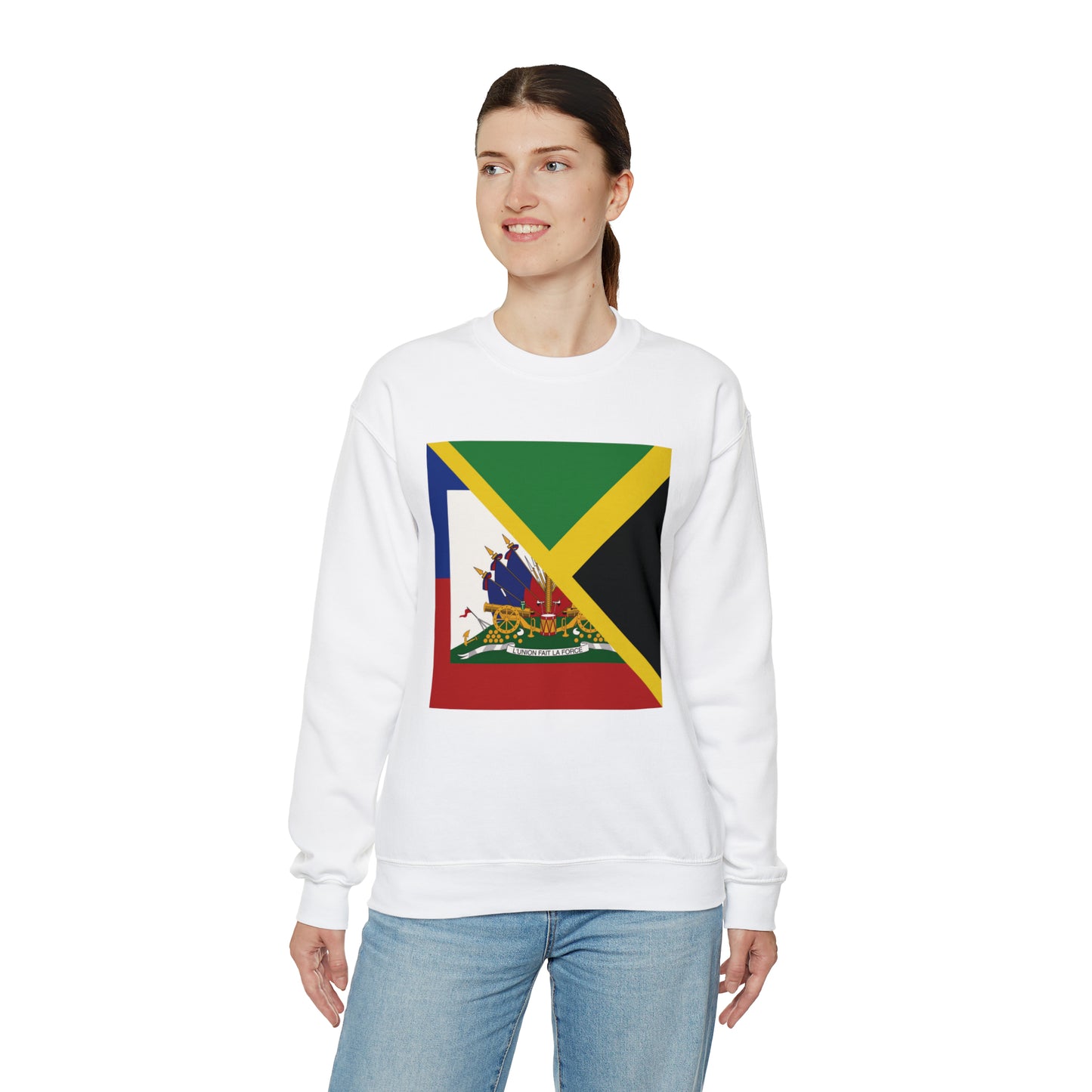 Haitian Jamaican Flag | Half Jamaica Haiti Unisex Sweatshirt