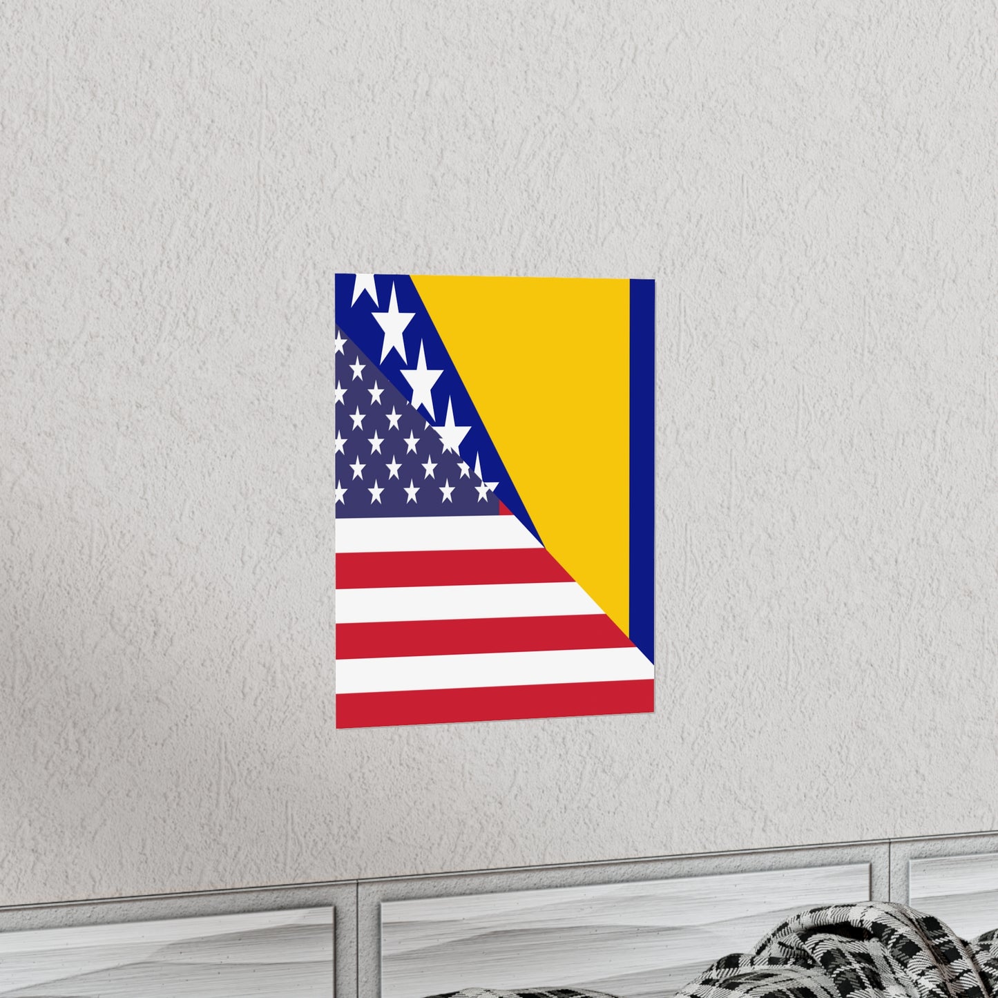 Bosnia Herzegovina American Flag Premium Matte Poster