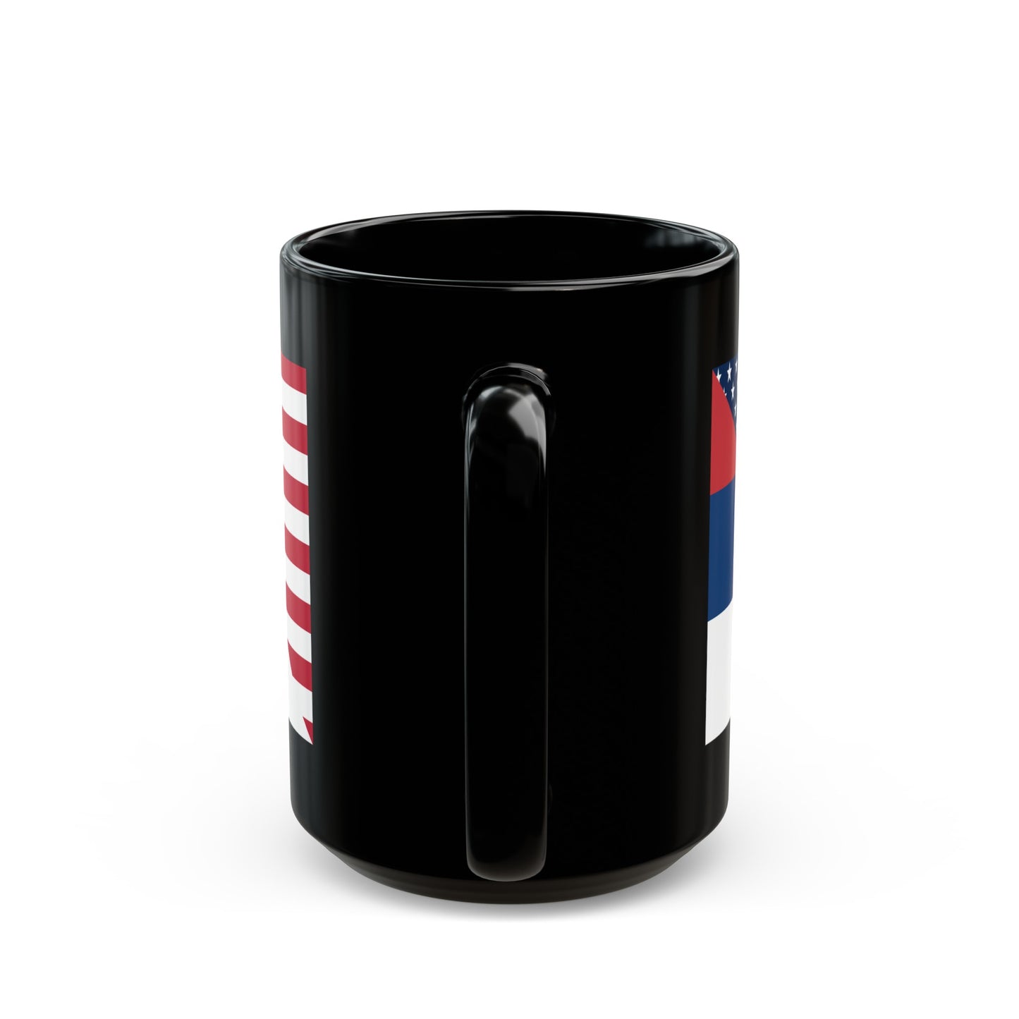 Serbian American Flag Half Serbia USA Black Mug (11oz, 15oz)