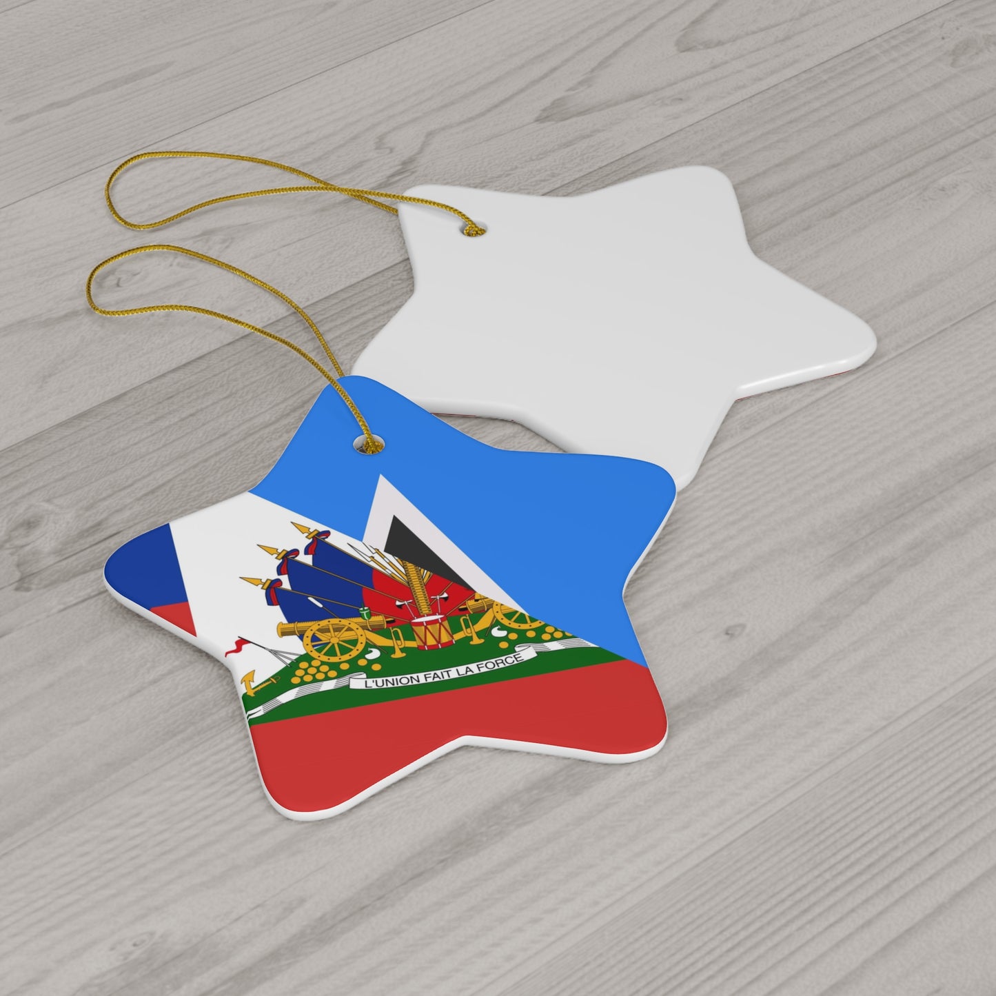 Haiti St Lucia Flag Haitian 2 Ceramic Ornament | Christmas Tree Ornaments