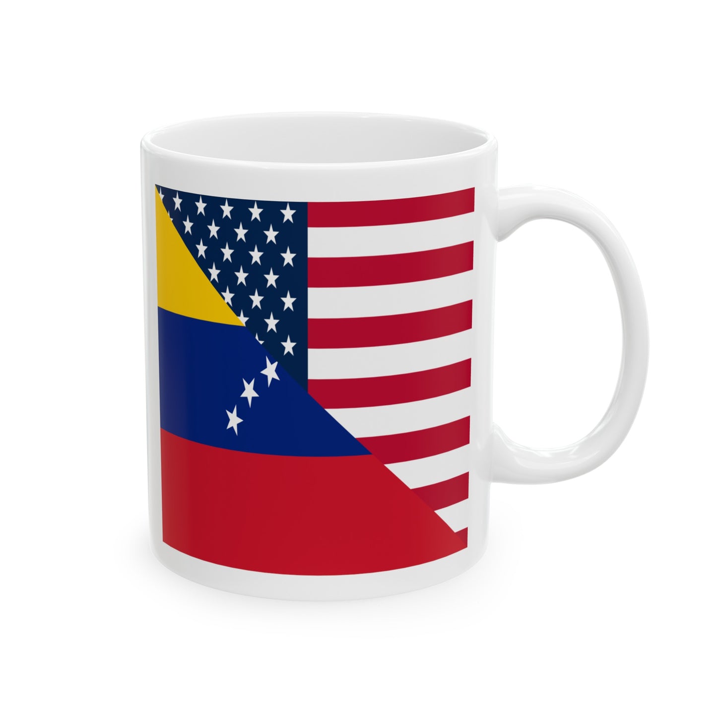 Venezuela American Flag Half Venezuelan USA Ceramic Mug 11oz, 15oz Cup