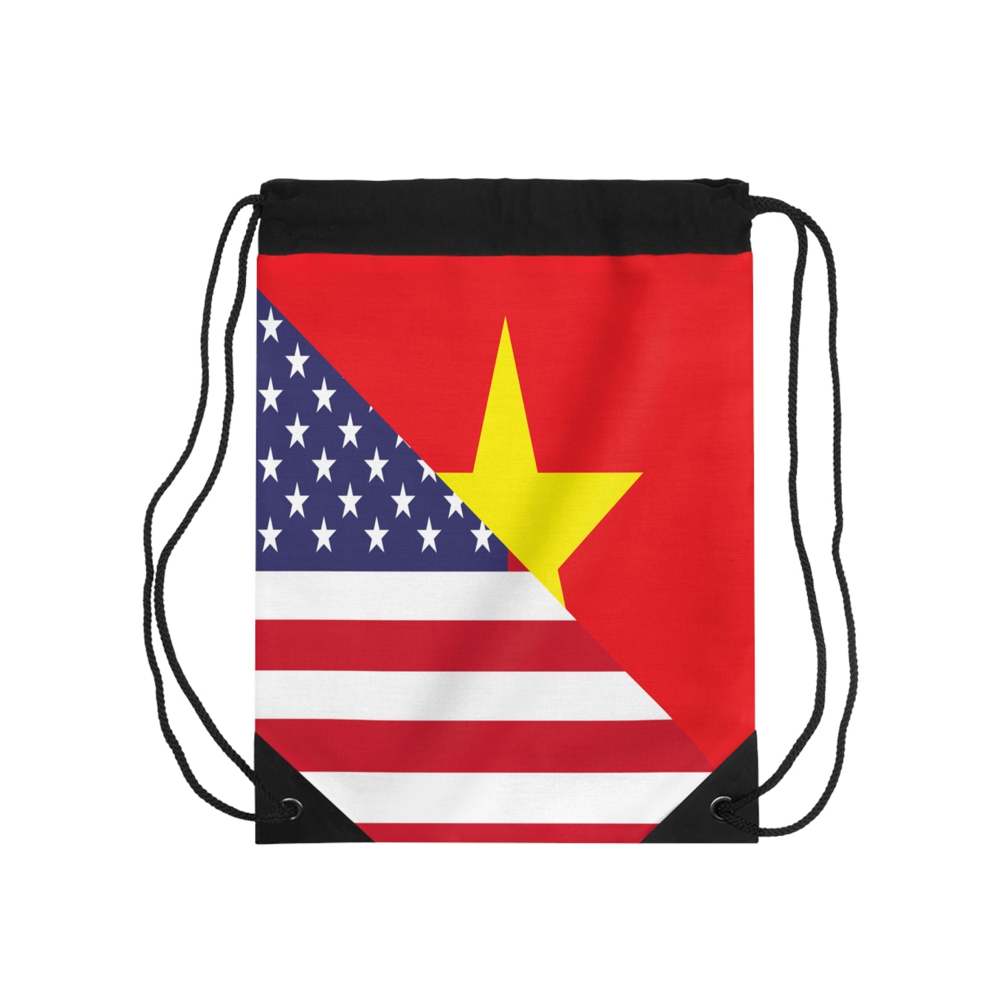 Vietnamese American Flag Half Vietnam USA Drawstring Bag