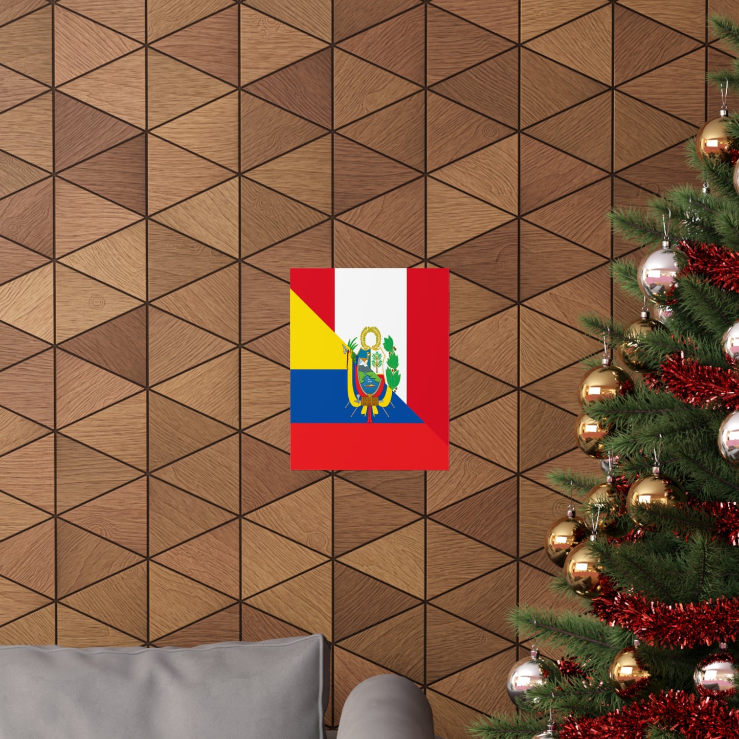 Peru Ecuador Flag Peruvian Ecuadorian Premium Matte Poster