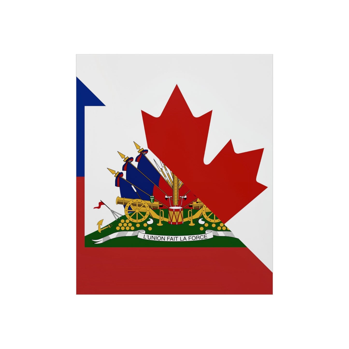 Haitian Canadian Flag | Half Haiti Canada Canadien Premium Matte Poster