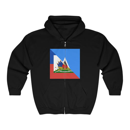 Haiti St Lucia Flag Haitian 2 Zip Hoodie | Hooded Sweatshirt