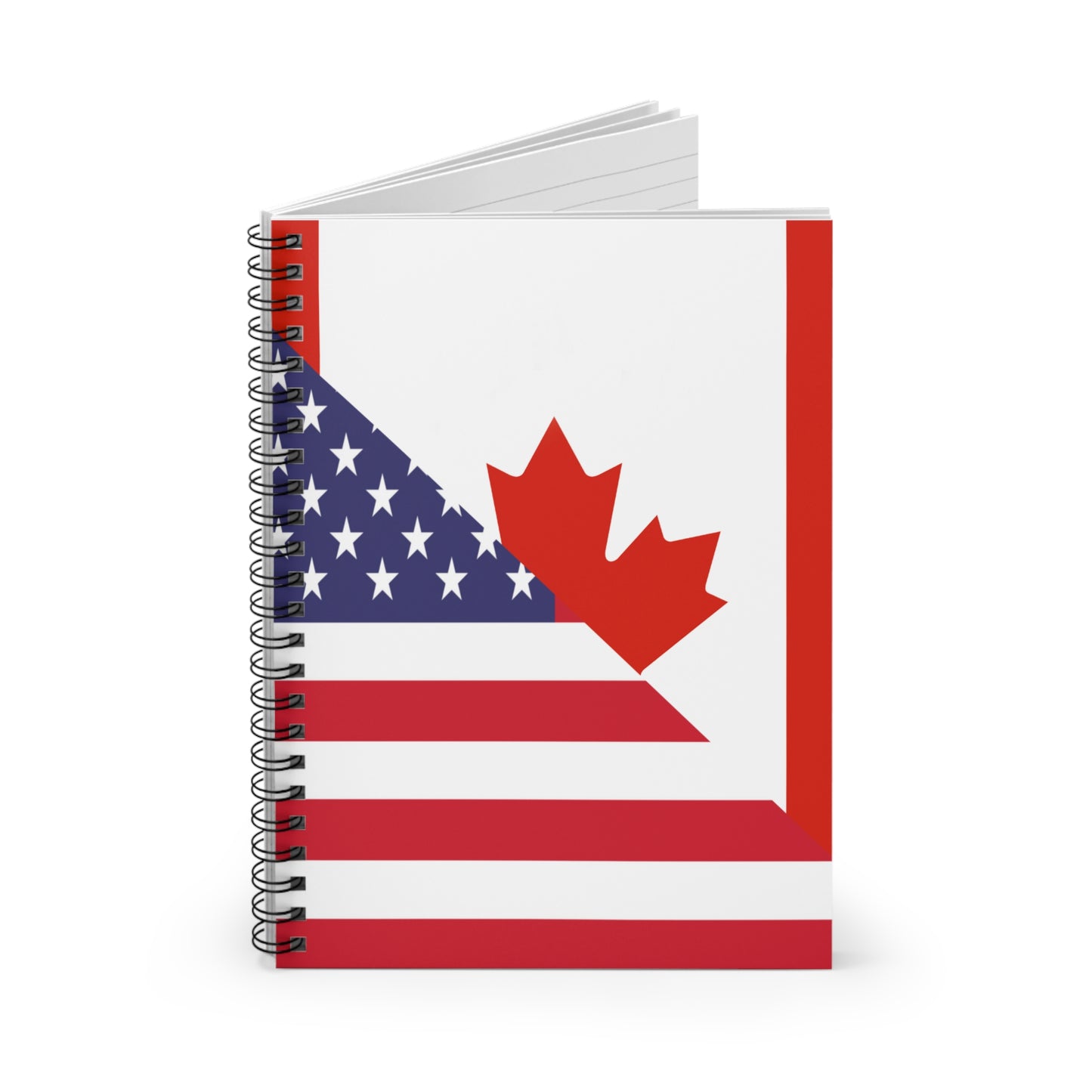 Canadian American Flag Canada USA Spiral Notebook - Ruled Line