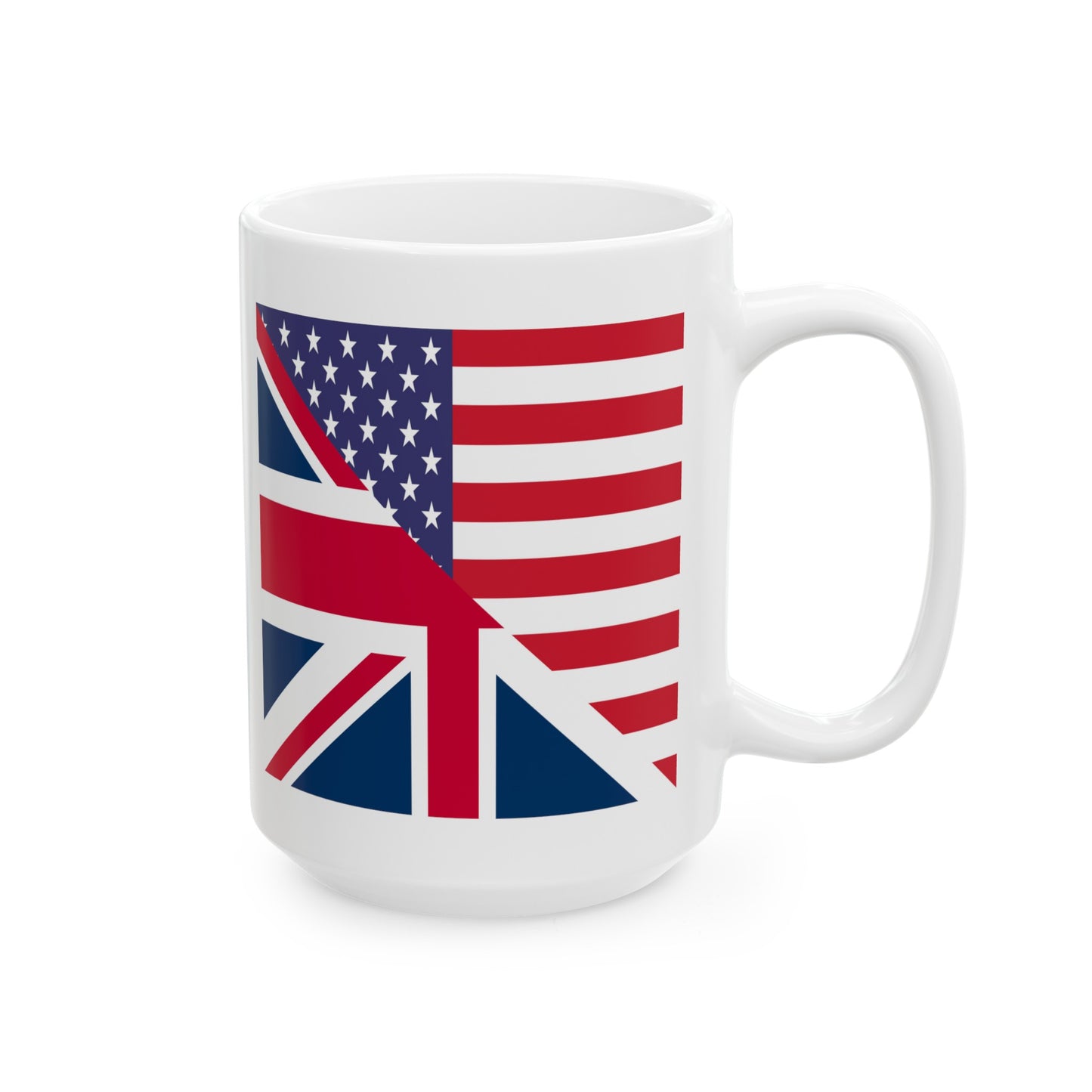 English American Flag United Kingdom USA Ceramic Mug 11oz, 15oz Cup