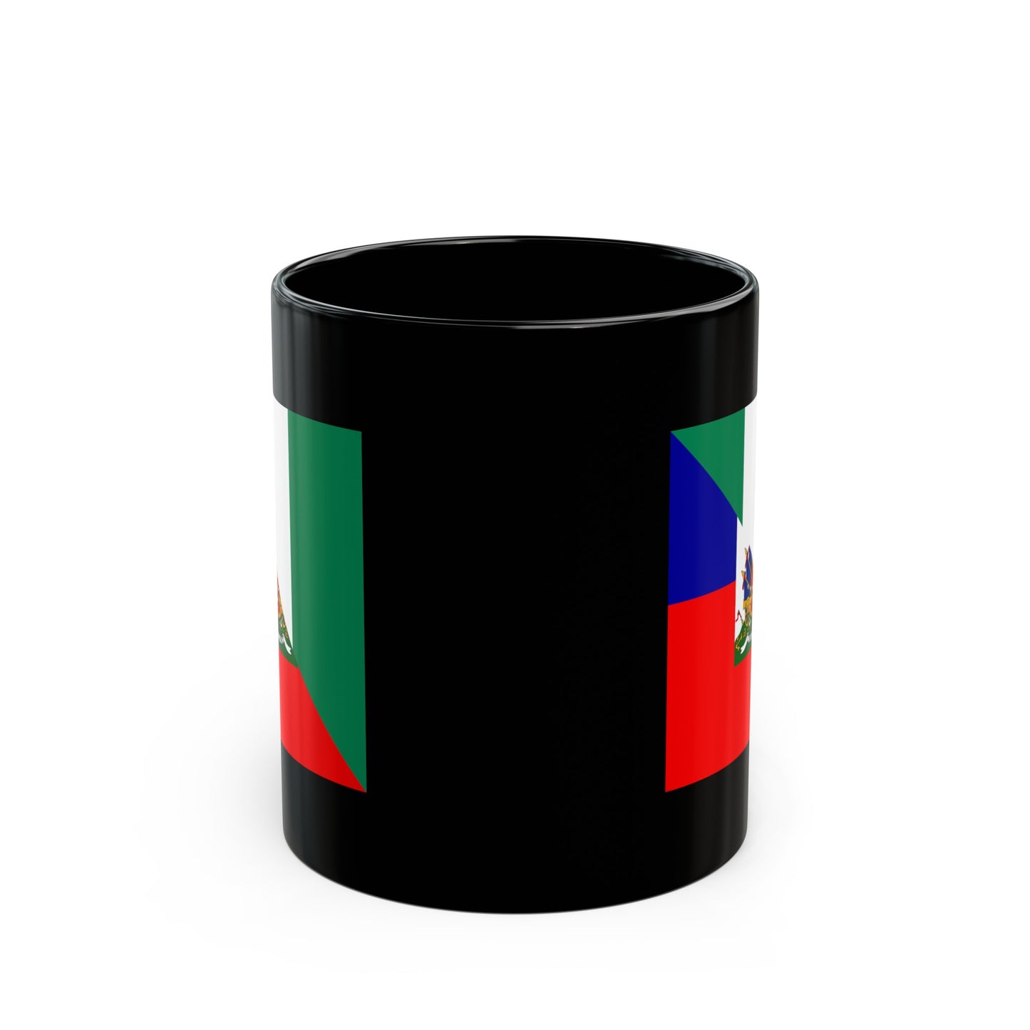 Haitian Nigerian Flag Half Haiti Nigeria Black Mug (11oz, 15oz)