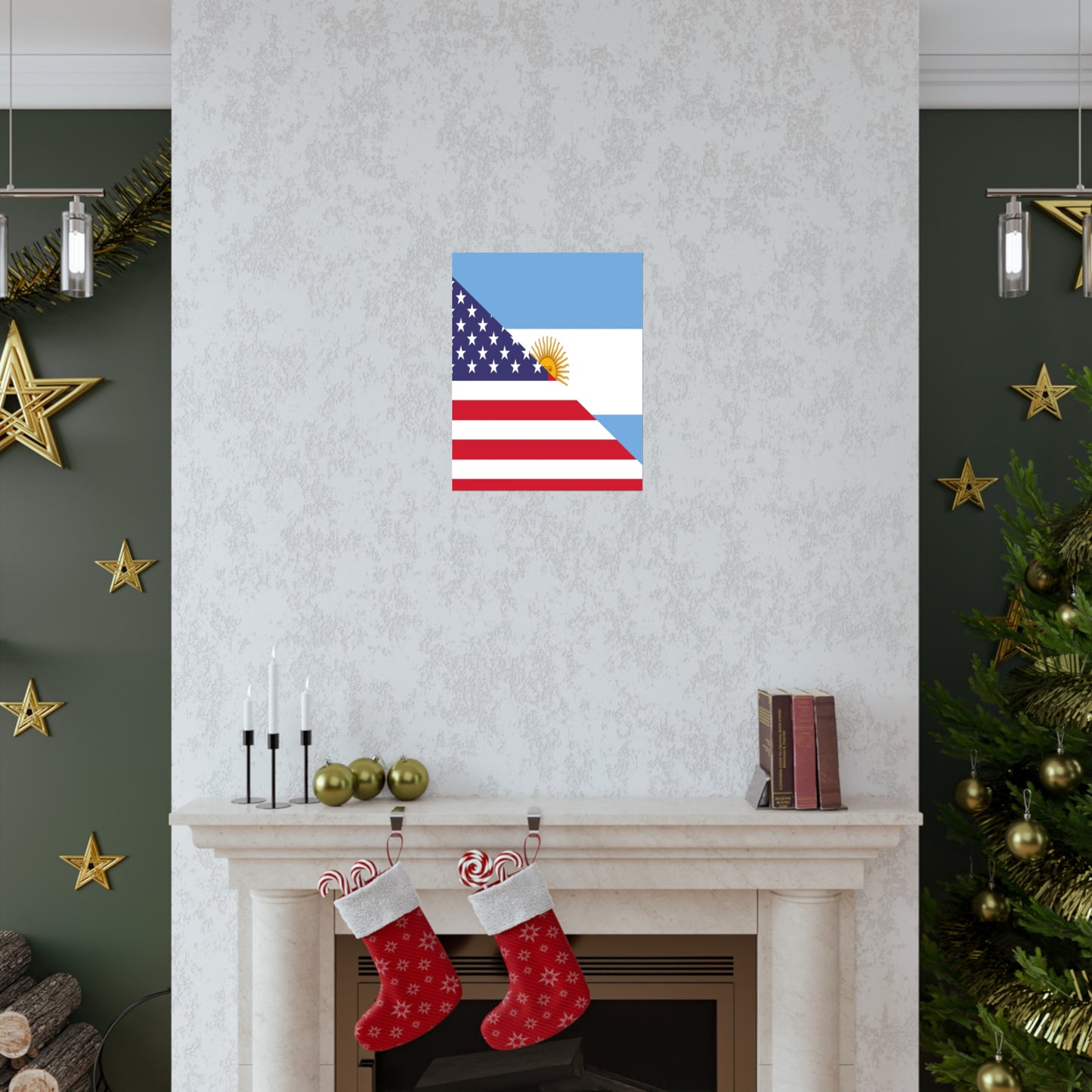 Argentina American Flag Argentinian USA Half Premium Matte Poster