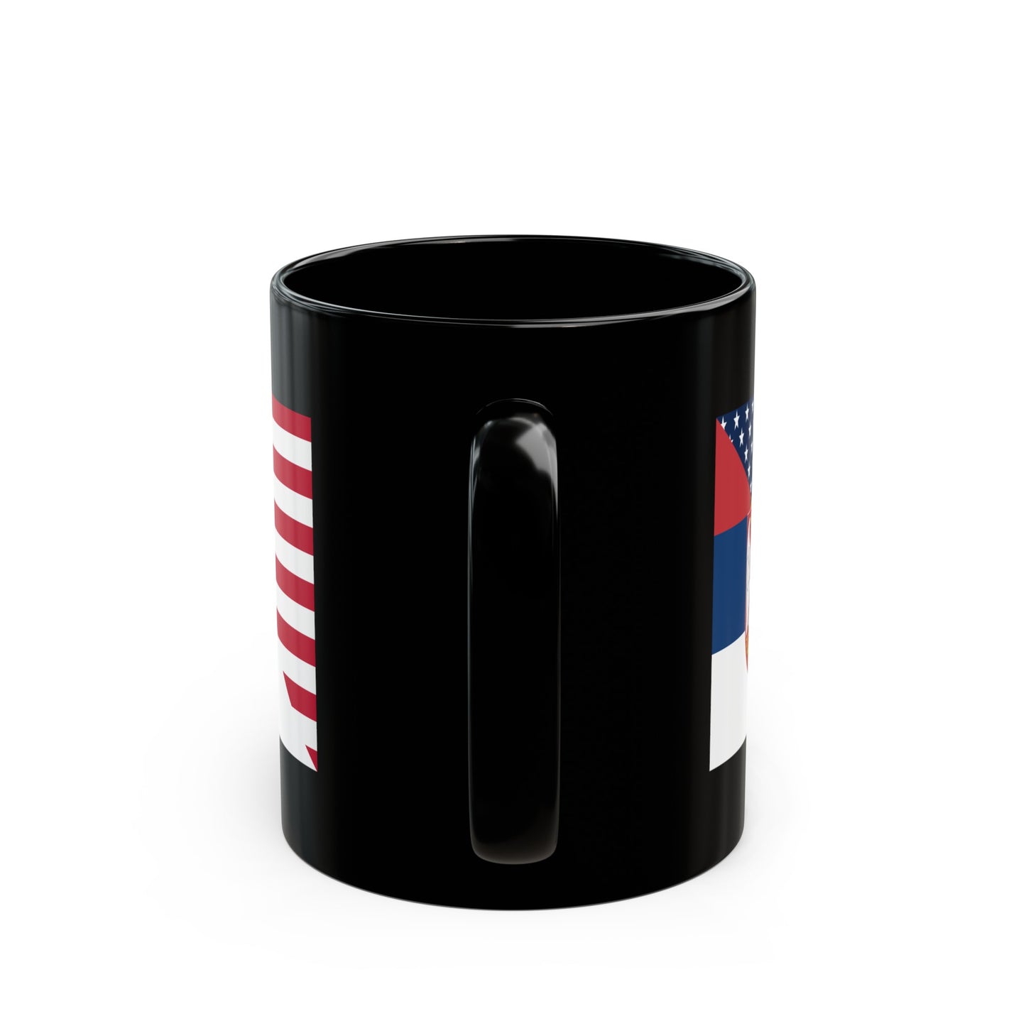 Serbian American Flag Half Serbia USA Black Mug (11oz, 15oz)