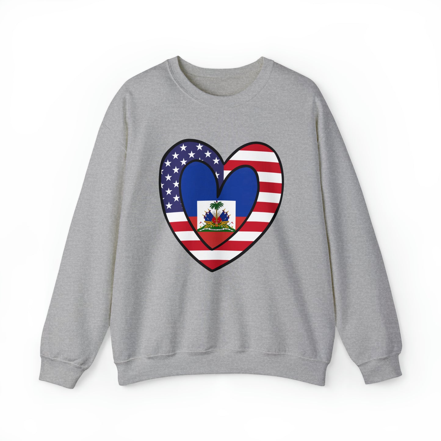 American Haitian Flag Inner Heart USA Haiti Unisex Sweatshirt