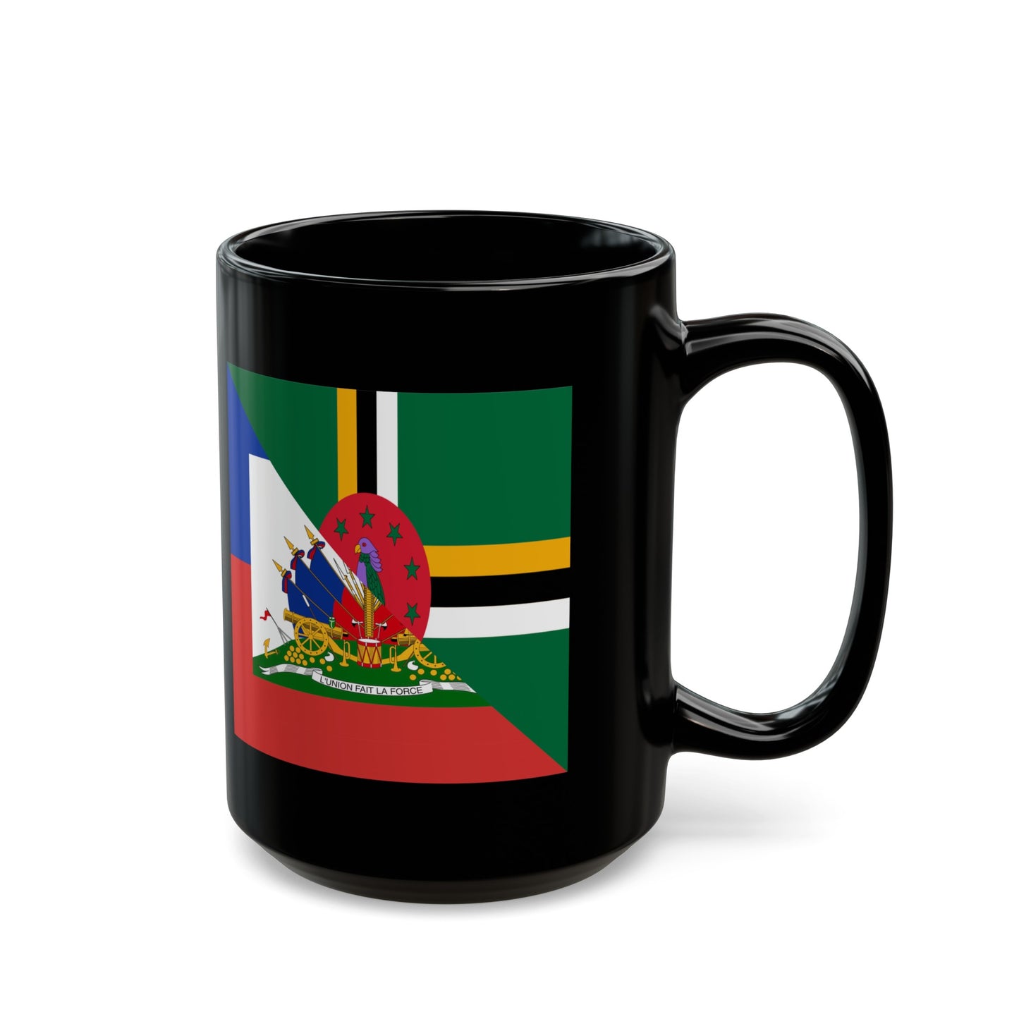 Dominica Haiti Flag Dominican Haitian Black Mug (11oz, 15oz)