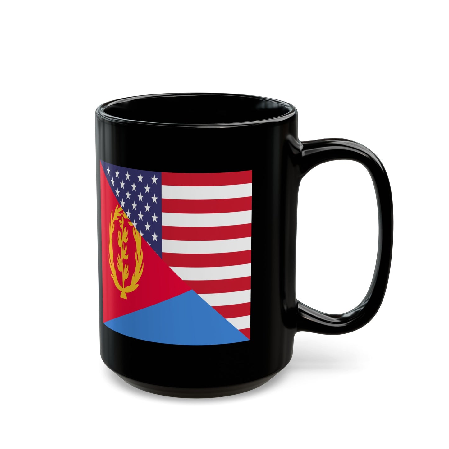 Eritrean American Flag Eritrea USA Black Mug (11oz, 15oz)