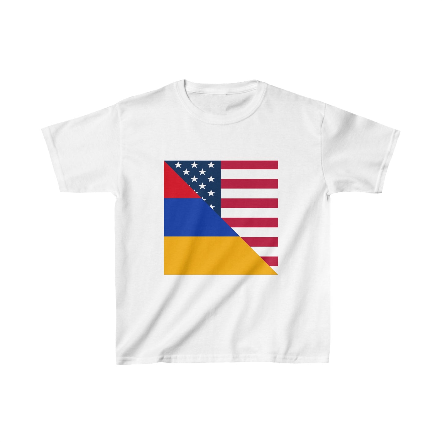 Kids Armenian American Flag Armenia USA T-Shirt | Unisex Tee Shirt